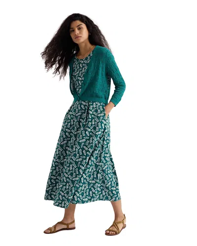 Seasalt Cornwall Sweet Day Cotton Cardigan In Green