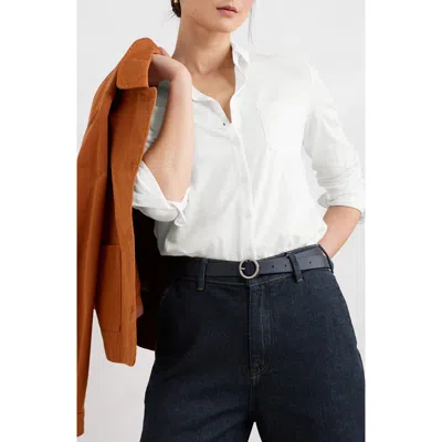 Seasalt Cornwall Teasel Head Organic Cotton Knit Button-up Shirt In Salt