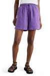 Seasalt Cornwall Tide Flow Linen Shorts In Purple