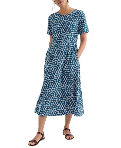 Seasalt Cornwall Tilly Short Sleeve Midi Dress In Blue
