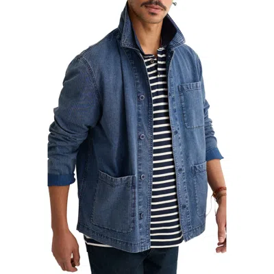 Seasalt Cornwall Tin Stream Denim Work Jacket In Blue