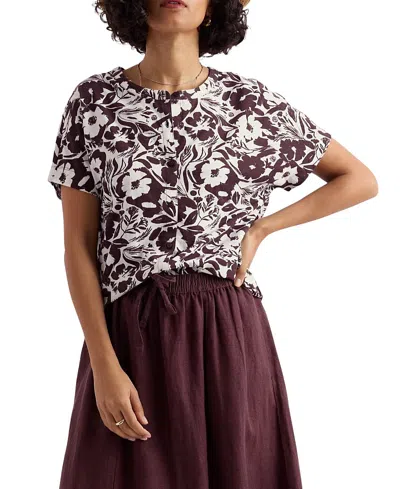Seasalt Cornwall Tor Grass Cotton Button-front Top In Multi