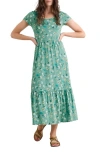 Seasalt Cornwall Tor View Tiered Maxi Dress In Green