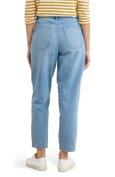 Seasalt Cornwall Towan Barrel Leg Organic Cotton Jeans In Light Wash High Twist