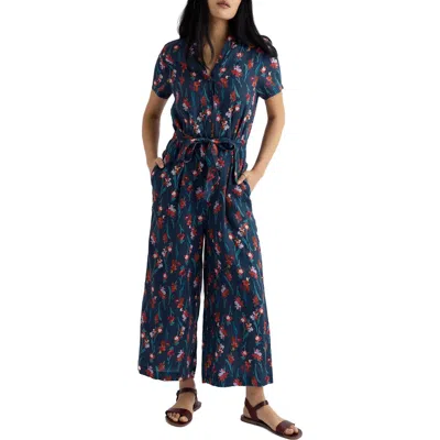Seasalt Cornwall Treen Cove Floral Linen Jumpsuit In Multi