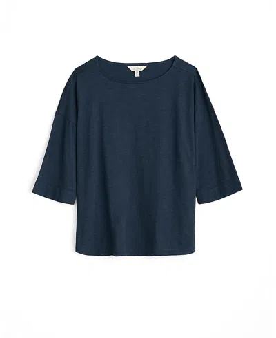 Seasalt Cornwall Tremayne Quay 3/4 Sleeve Jersey T-shirt In Blue