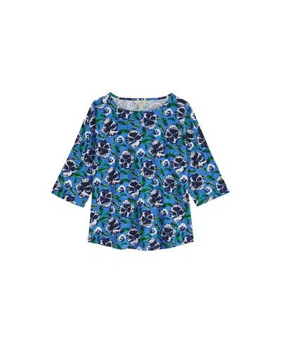 Seasalt Cornwall Tremayne Quay 3/4 Sleeve Jersey T-shirt In Multi