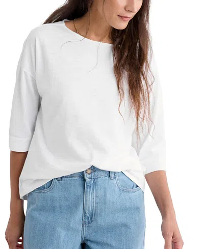 Seasalt Cornwall Tremayne Quay Organic Cotton Top In White