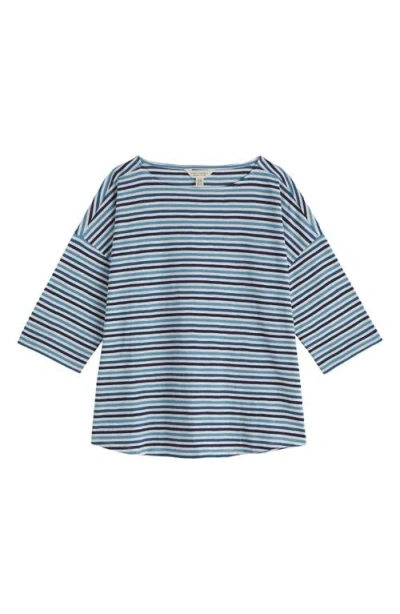 Seasalt Cornwall Tremayne Quay Stripe Organic Cotton Top In Blue