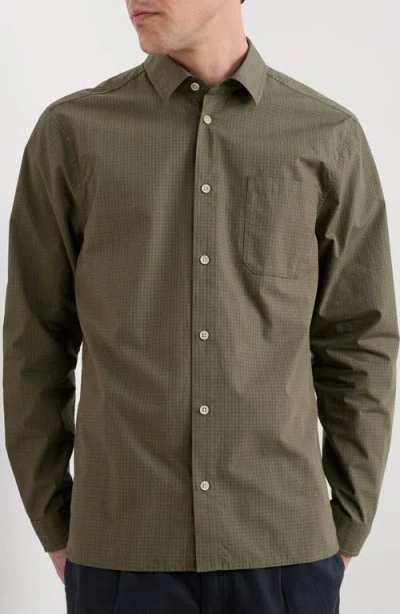 Seasalt Cornwall Turnstone Check Organic Cotton Button-up Shirt In Green