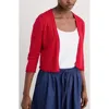 Seasalt Cornwall Vanessa Organic Cotton Open Front Crop Cardigan In Knit Melange Scarlet