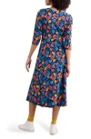 Seasalt Cornwall Veronica Floral Organic Cotton Jersey Midi Dress In Zennor Blooms Maritime Mix