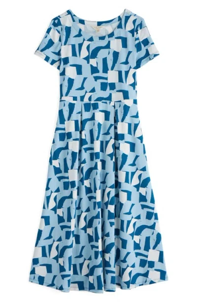 Seasalt Cornwall Veronica Geo Print Stretch Organic Cotton Jersey Midi Dress