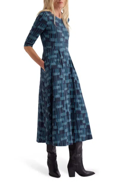 Seasalt Cornwall Veronica Midi Dress In Painted Treescape Maritime