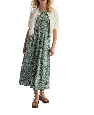 Seasalt Cornwall Veronica Short Sleeve Midi Dress In Green