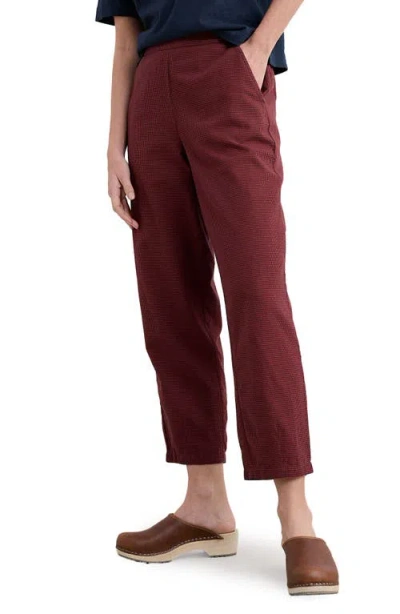 Seasalt Cornwall Vow Cave Organic Cotton Crop Tapered Pants In Burgundy