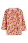 Seasalt Cornwall Watercolour Sketch Floral Print Woven Shirt In Pink