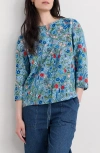 Seasalt Cornwall Watercolour Sketch Floral Print Woven Shirt In Multi