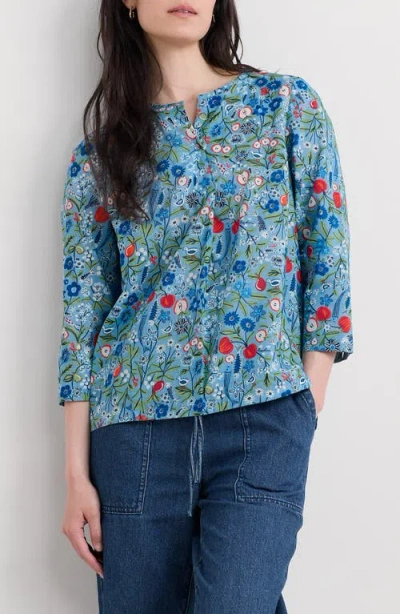 SEASALT CORNWALL SEASALT CORNWALL WATERCOLOUR SKETCH FLORAL PRINT WOVEN SHIRT
