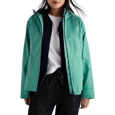 Seasalt Cornwall Waterway Hooded Waterproof Jacket In Green