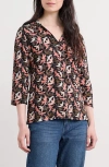 Seasalt Cornwall Wavecreast Print Organic Cotton Top In Multi