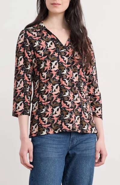 Seasalt Cornwall Wavecreast Print Organic Cotton Top In Multi