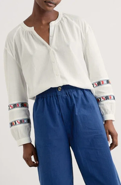 Seasalt Cornwall Weaving Sea Organic Cotton Peasant Shirt