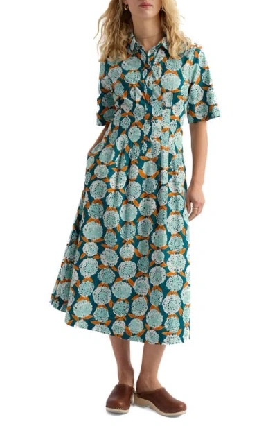 Seasalt Cornwall Wild Liquorice Organic Cotton Shirtdress In Green