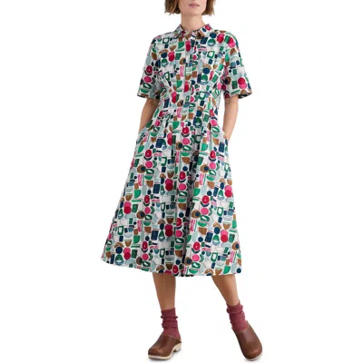 Seasalt Cornwall Wild Liquorice Organic Cotton Shirtdress In Studio Shapes Chalk