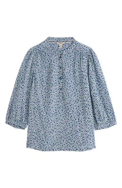 Seasalt Cornwall Willow Path Floral Print Popover Top In Blue
