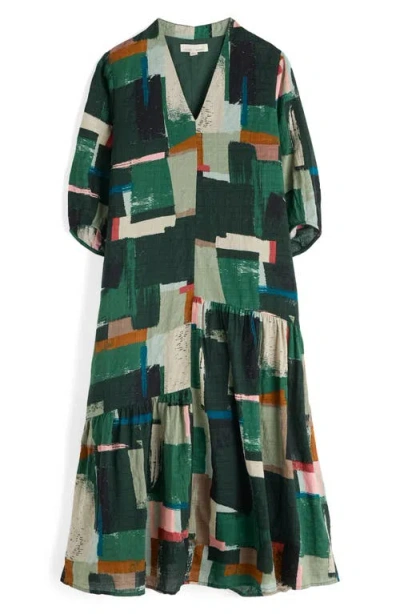 SEASALT CORNWALL SEASALT CORNWALL WINDBLOWN GEO PRINT ORGANIC COTTON BLEND MIDI DRESS