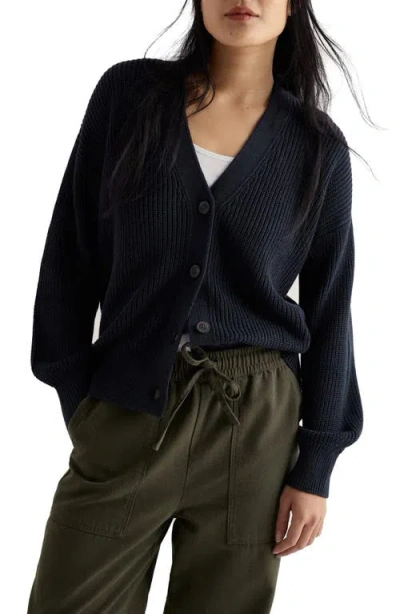 Seasalt Cornwall Winding Creek Organic Cotton Cardigan In Blue
