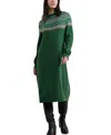 Seasalt Cornwall Bird Ring Long Sleeve Sweater Dress In Green