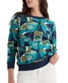 Seasalt Cornwall Bright Wave Sweatshirt In Green