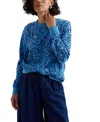 Seasalt Cornwall Bright Wave Organic Cotton Sweatshirt In Blue