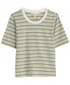 Seasalt Cornwall Copseland Stripe Organic Cotton T-shirt In Pellitras Tumeric