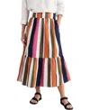 Seasalt Cornwall Cranesbill Stripe Tiered Maxi Skirt In Multi
