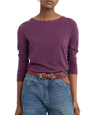 Seasalt Cornwall Women's Easel Long Sleeve Top In Purple