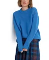 Seasalt Cornwall Evening Bay Merino Wool Blend Crewneck Sweater In Blue
