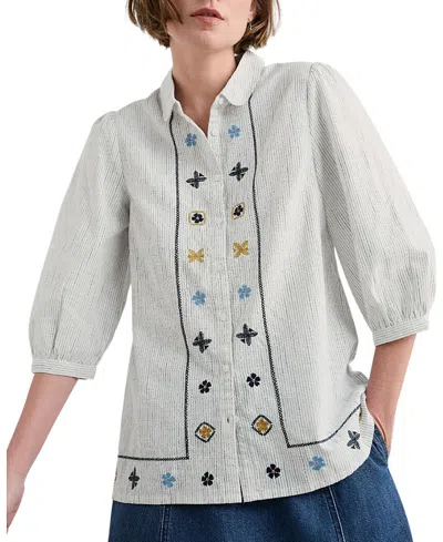 Seasalt Cornwall Women's Hope Cottage Embroidered Blouse In Neutral