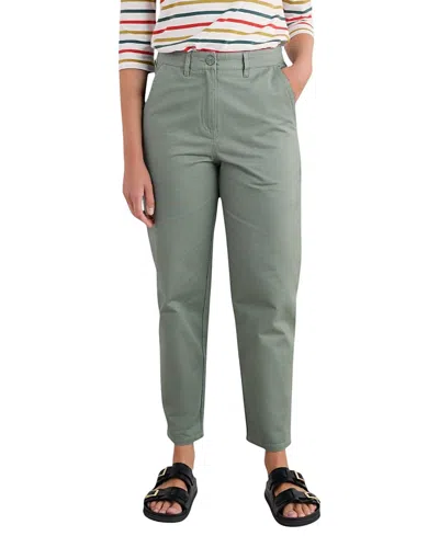Seasalt Cornwall Mor Path Organic Cotton Ankle Straight Leg Pants In Green