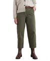 Seasalt Cornwall Painted Forms Ankle Barrel Leg Organic Cotton Pants In Green