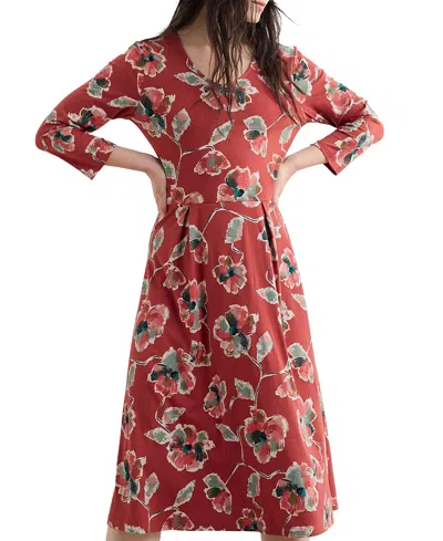 Seasalt Cornwall Women's Pier View Quarter Sleeve Dress In Brown