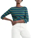 Seasalt Cornwall Sailor Stripe Organic Cotton Top In Blue