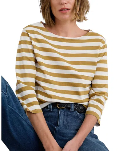 Seasalt Cornwall Women's Sailor Quarter Sleeve Top In Neutral