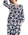 Seasalt Cornwall Streamlet Floral Organic Cotton Swing Top In Daisy Shadow Chalk