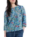 Seasalt Cornwall Watercolour Sketch Floral Print Woven Shirt In Multi