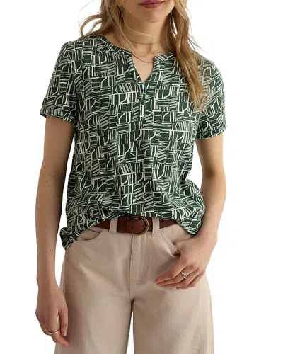 Seasalt Cornwall Women's Waterflow Short Sleeve Top In Green