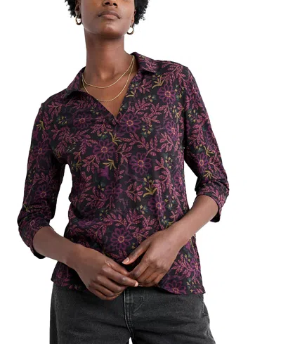 Seasalt Cornwall Wavecrest Organic Cotton Jersey Top In Brown