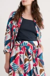 Seasalt Cornwall Wren Abstract Print Cotton Blend Button-up Shirt In Spinnaker Sails Chalk